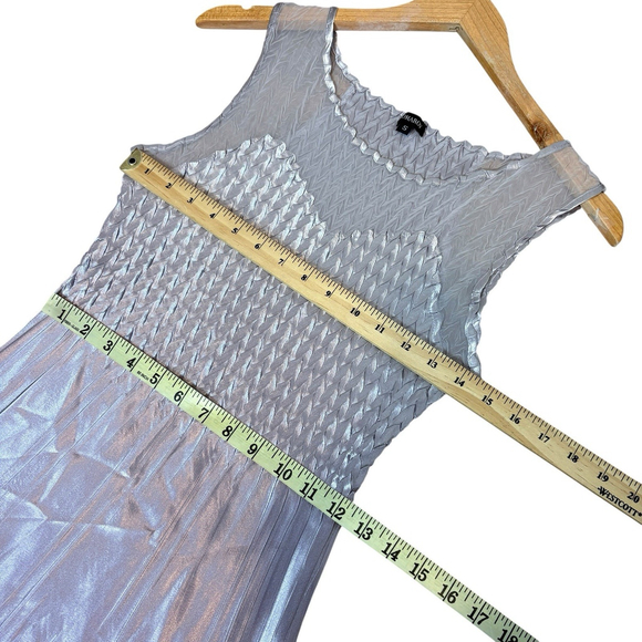 Komarov Charmeuse Chiffon Dress Iridescent Purple A-Line Sleeveless Size S - Picture 9 of 12